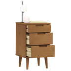 vidaXL Nachttisch MOLDE Braun 40x35x65 cm Massivholz Kiefer