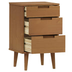 vidaXL Nachttisch MOLDE Braun 40x35x65 cm Massivholz Kiefer