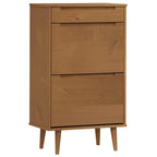 vidaXL Schuhschrank MOLDE Braun 59,5x35x103 cm Massivholz Kiefer