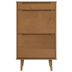 vidaXL Schuhschrank MOLDE Braun 59,5x35x103 cm Massivholz Kiefer