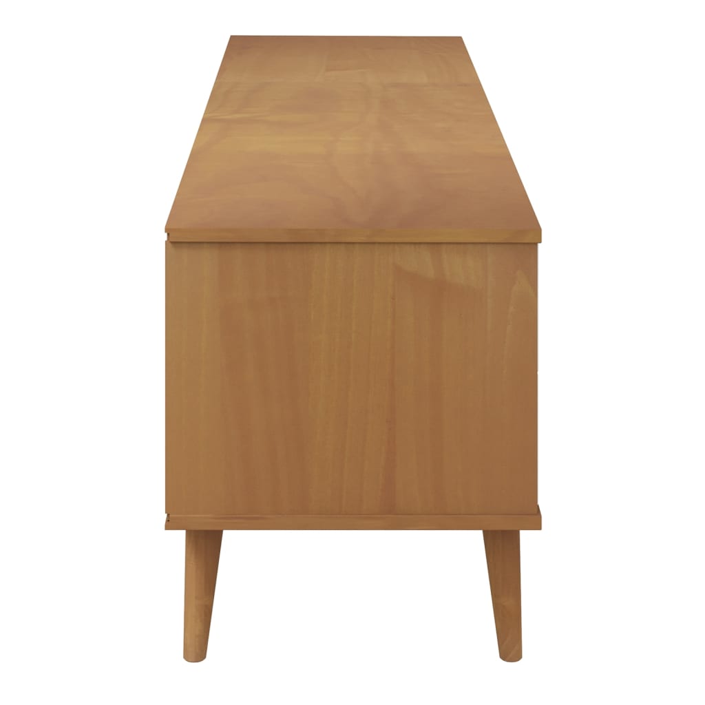 vidaXL TV-Schrank MOLDE Braun 158x40x49 cm Massivholz Kiefer