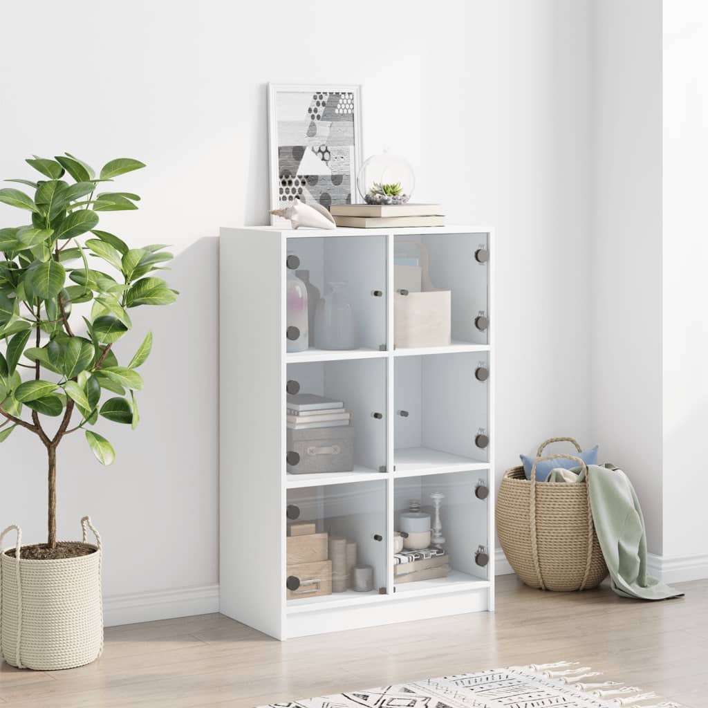 vidaXL Highboard mit Türen Weiß 68x37x109 cm Holzwerkstoff