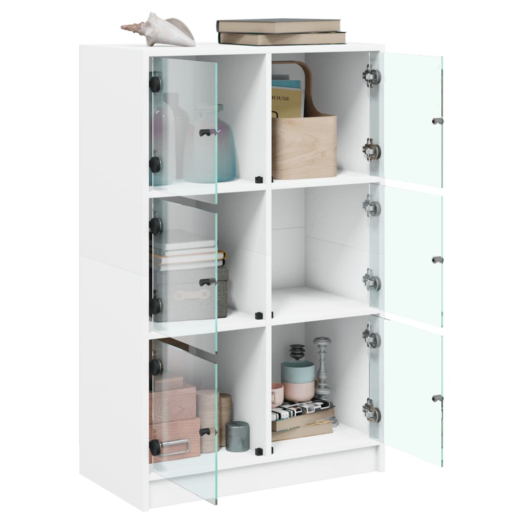 vidaXL Highboard mit Türen Weiß 68x37x109 cm Holzwerkstoff