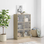 vidaXL Highboard mit Türen Sonoma-Eiche 68x37x109 cm Holzwerkstoff