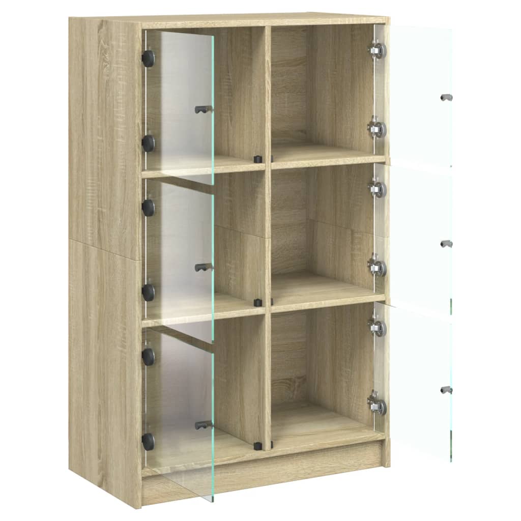 vidaXL Highboard mit Türen Sonoma-Eiche 68x37x109 cm Holzwerkstoff