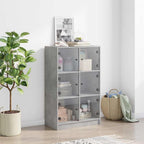 vidaXL Highboard mit Türen Betongrau 68x37x109 cm Holzwerkstoff