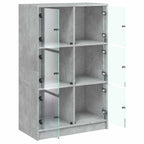 vidaXL Highboard mit Türen Betongrau 68x37x109 cm Holzwerkstoff