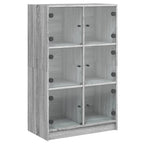 vidaXL Highboard mit Türen Grau Sonoma 68x37x109 cm Holzwerkstoff