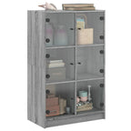 vidaXL Highboard mit Türen Grau Sonoma 68x37x109 cm Holzwerkstoff