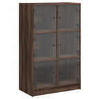 vidaXL Highboard mit Türen Braun Eiche-Optik 68x37x109cm Holzwerkstoff