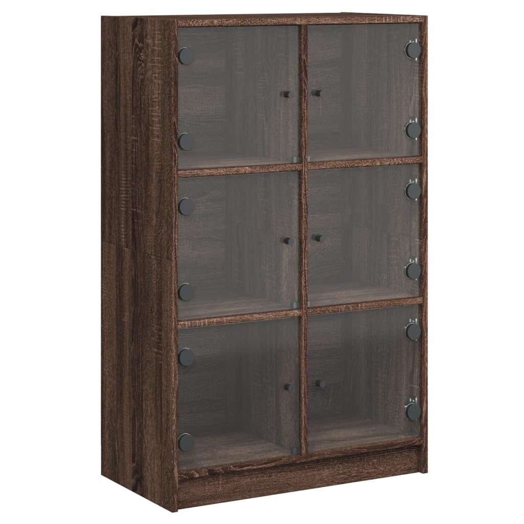 vidaXL Highboard mit Türen Braun Eiche-Optik 68x37x109cm Holzwerkstoff