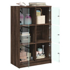 vidaXL Highboard mit Türen Braun Eiche-Optik 68x37x109cm Holzwerkstoff