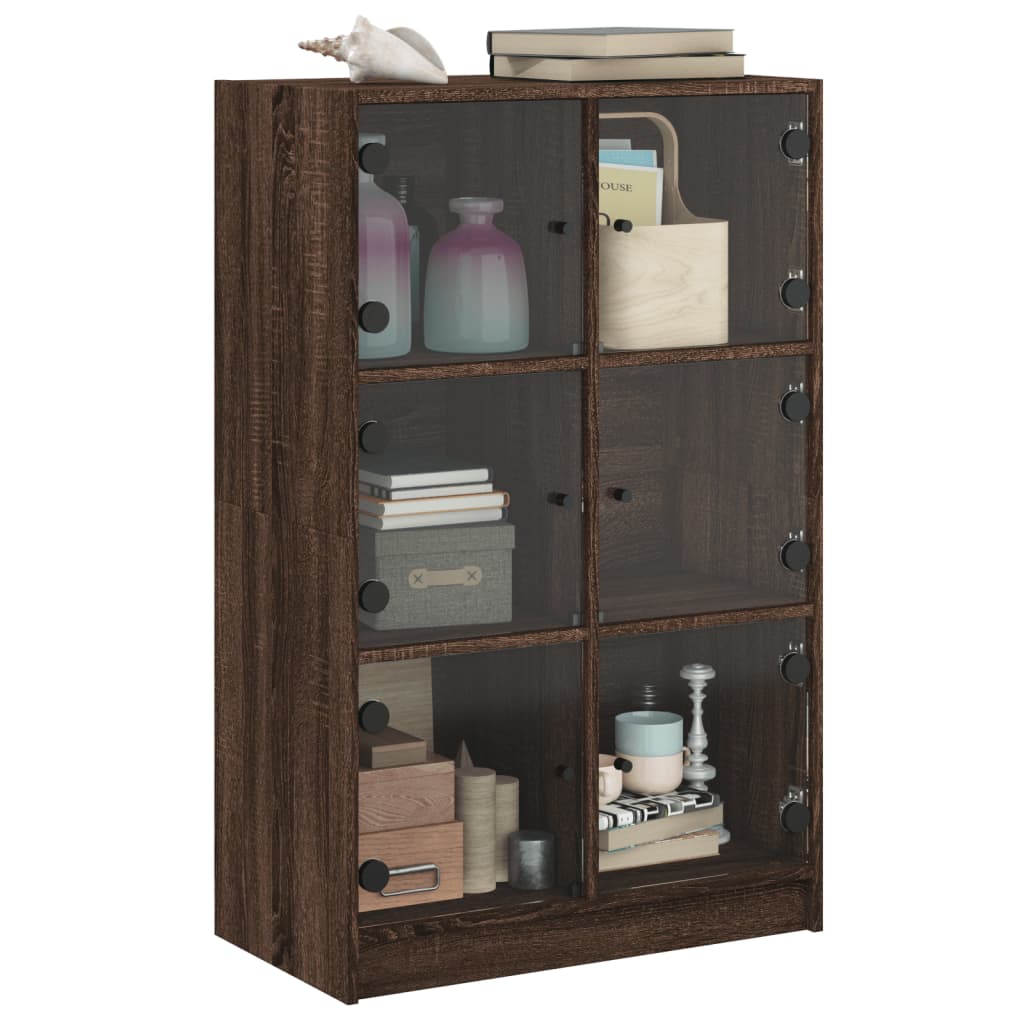 vidaXL Highboard mit Türen Braun Eiche-Optik 68x37x109cm Holzwerkstoff