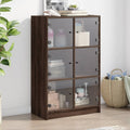 vidaXL Highboard mit Türen Braun Eiche-Optik 68x37x109cm Holzwerkstoff