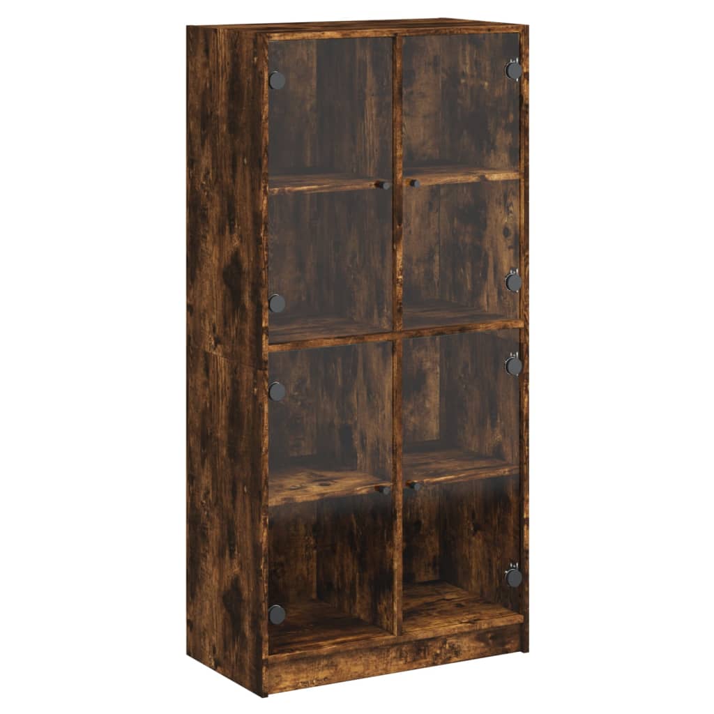 vidaXL Highboard mit Türen Räuchereiche 68x37x142 cm Holzwerkstoff
