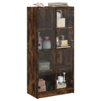 vidaXL Highboard mit Türen Räuchereiche 68x37x142 cm Holzwerkstoff