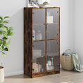 vidaXL Highboard mit Türen Räuchereiche 68x37x142 cm Holzwerkstoff