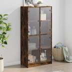 vidaXL Highboard mit Türen Räuchereiche 68x37x142 cm Holzwerkstoff