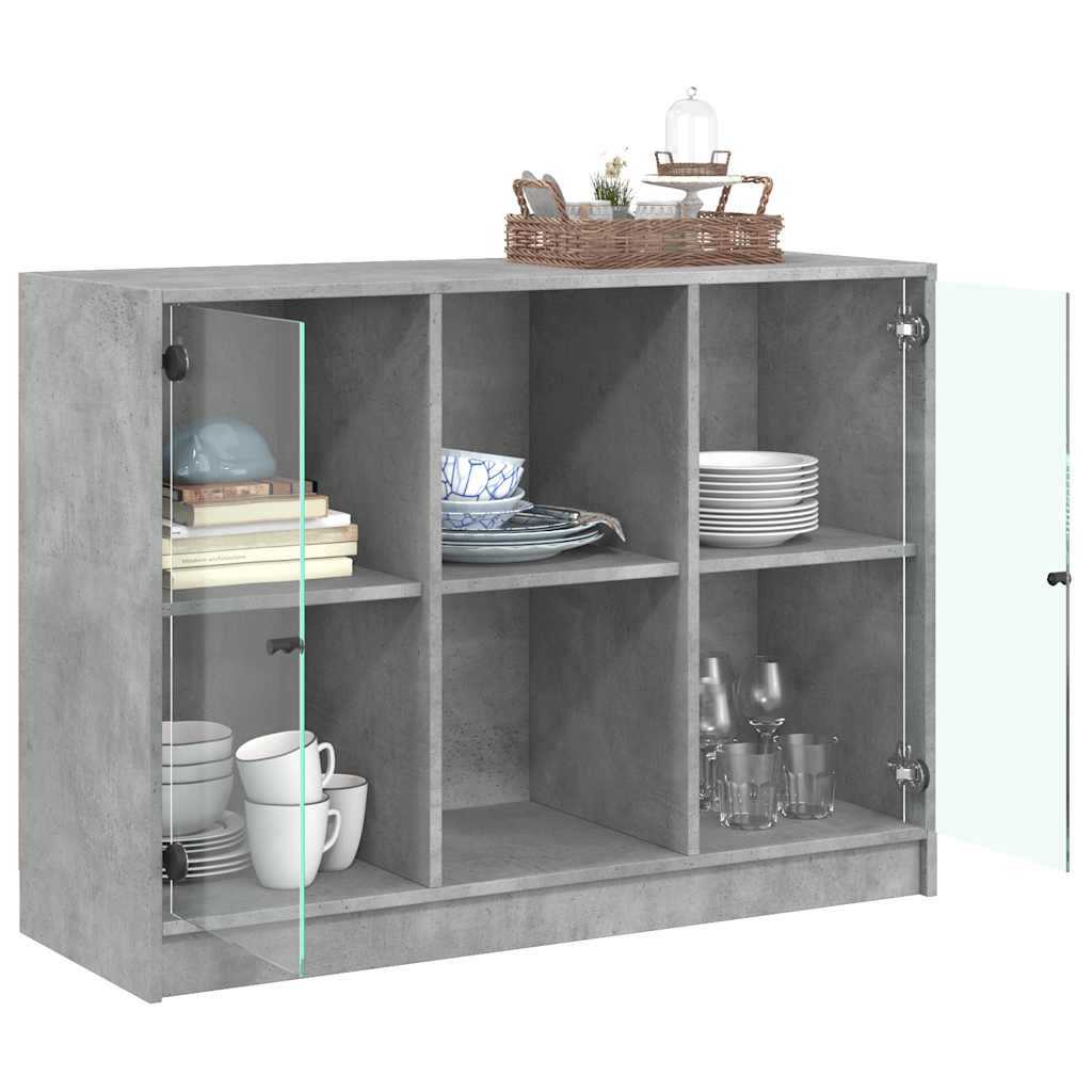vidaXL Sideboard Betongrau 102x37x75,5 cm Holzwerkstoff