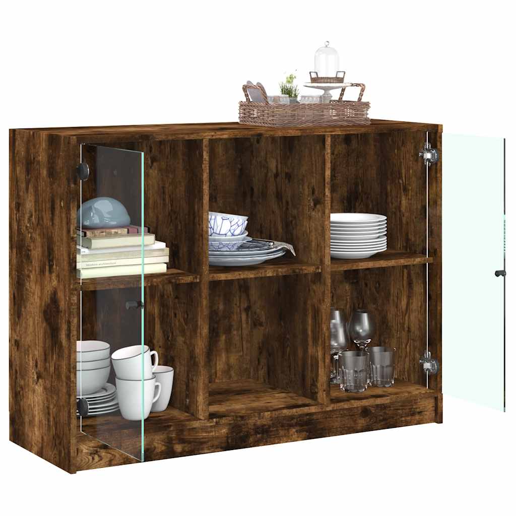 vidaXL Sideboard Räuchereiche 102x37x75,5 cm Holzwerkstoff