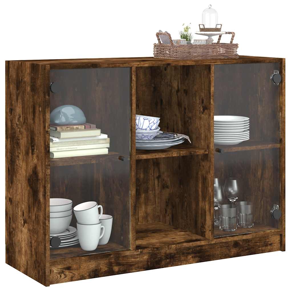 vidaXL Sideboard Räuchereiche 102x37x75,5 cm Holzwerkstoff