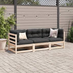 vidaXL 3-tlg. Garten-Sofagarnitur Massivholz Kiefer