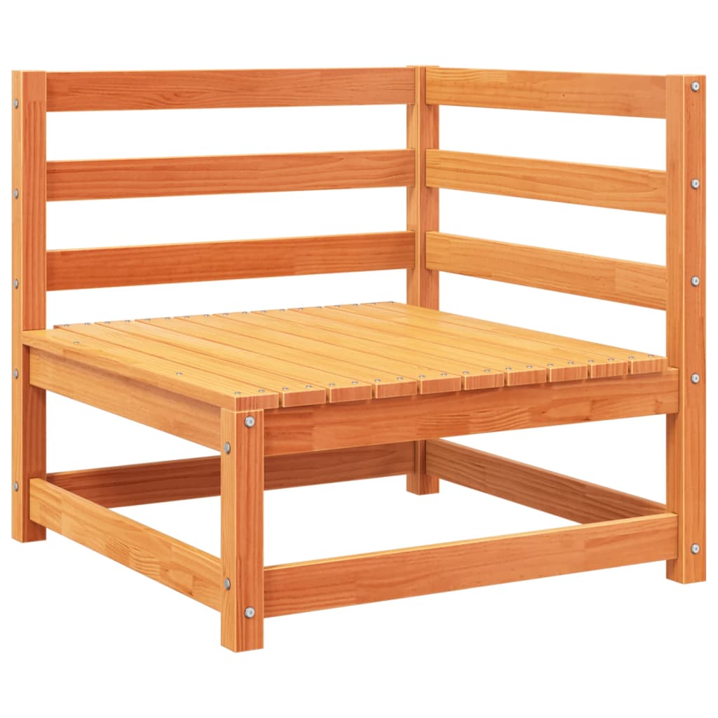 vidaXL 3-tlg. Garten-Sofagarnitur Wachsbraun Massivholz Kiefer