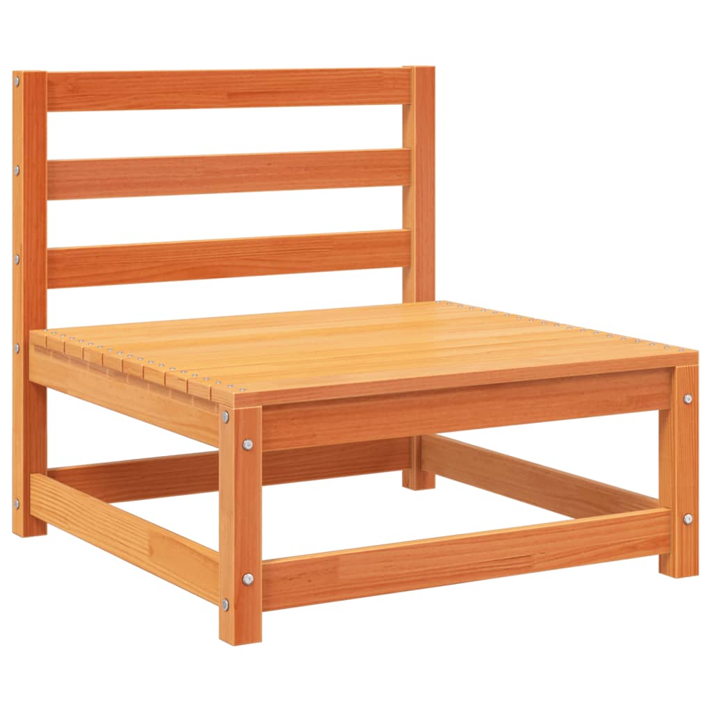 vidaXL 3-tlg. Garten-Sofagarnitur Wachsbraun Massivholz Kiefer