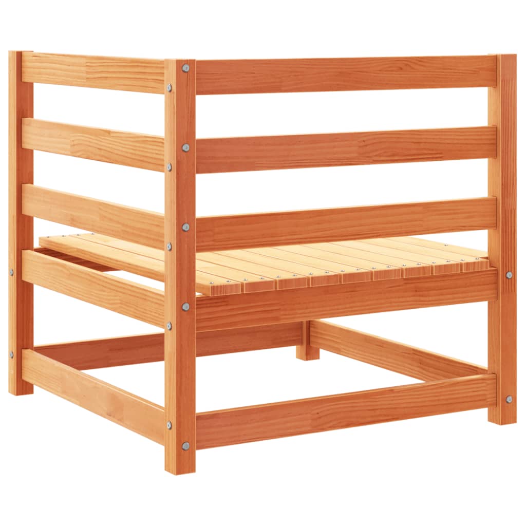 vidaXL 3-tlg. Garten-Sofagarnitur Wachsbraun Massivholz Kiefer
