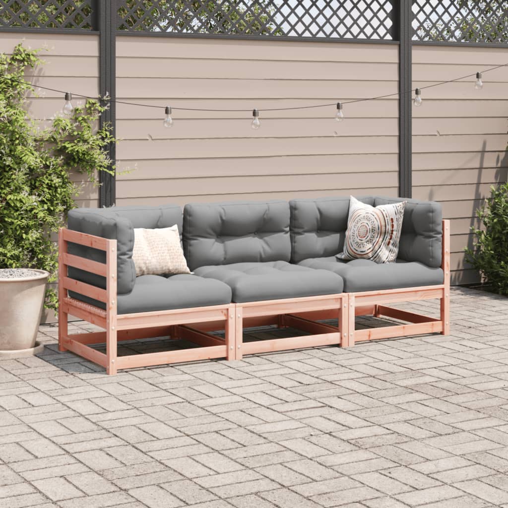 vidaXL 3-tlg. Garten-Sofagarnitur Massivholz Douglasie