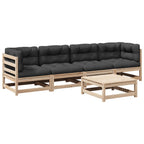 vidaXL 5-tlg. Garten-Sofagarnitur mit Kissen Massivholz Kiefer