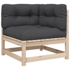 vidaXL 5-tlg. Garten-Sofagarnitur mit Kissen Massivholz Kiefer