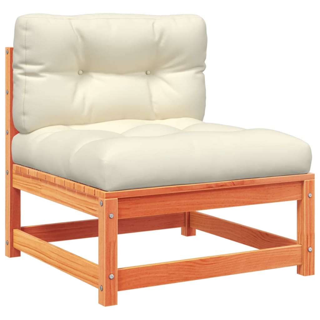 vidaXL 5-tlg. Garten-Sofagarnitur mit Kissen Wachsbraun Kiefernholz