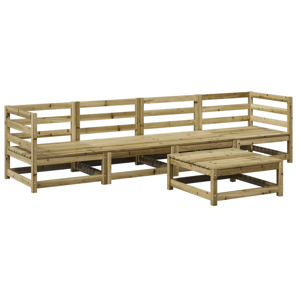 vidaXL 5-tlg. Garten-Sofagarnitur Kiefernholz Imprägniert