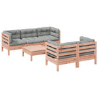 vidaXL 6-tlg. Garten-Sofagarnitur mit Kissen Massivholz Douglasie