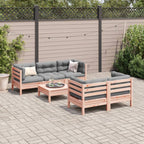 vidaXL 6-tlg. Garten-Sofagarnitur mit Kissen Massivholz Douglasie