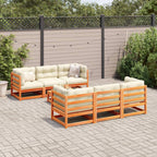vidaXL 7-tlg. Garten-Sofagarnitur Wachsbraun Massivholz Kiefer