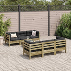 vidaXL 7-tlg. Garten-Sofagarnitur mit Kissen Kiefernholz Imprägniert