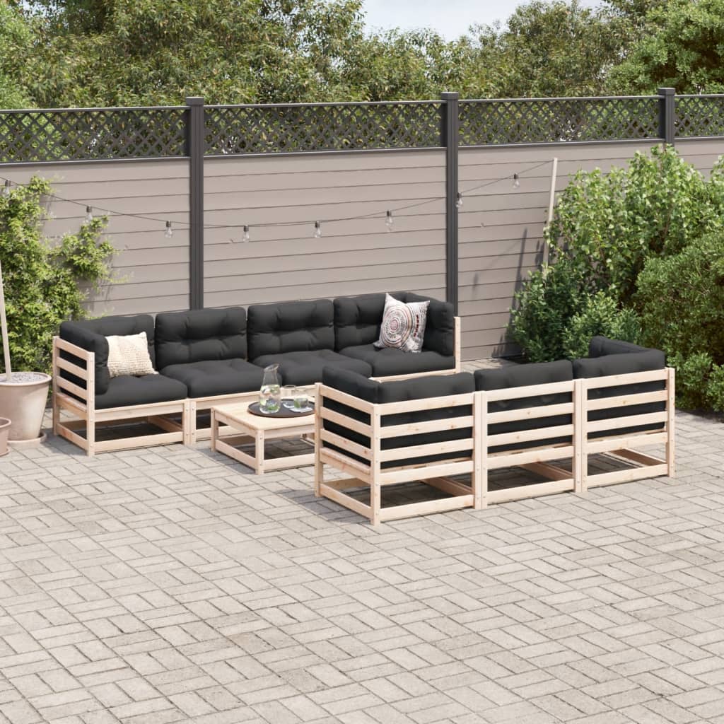 vidaXL 8-tlg. Garten-Sofagarnitur Massivholz Kiefer