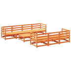 vidaXL 8-tlg. Garten-Sofagarnitur Wachsbraun Massivholz Kiefer