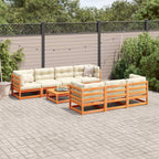 vidaXL 8-tlg. Garten-Sofagarnitur Wachsbraun Massivholz Kiefer