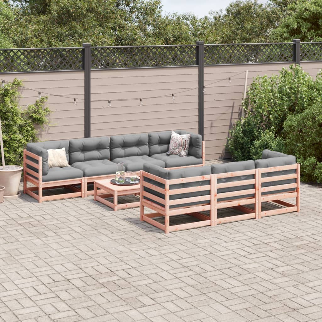 vidaXL 8-tlg. Garten-Sofagarnitur Massivholz Douglasie