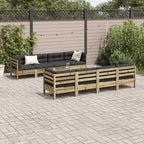 vidaXL 9-tlg. Garten-Sofagarnitur mit Kissen Kiefernholz Imprägniert