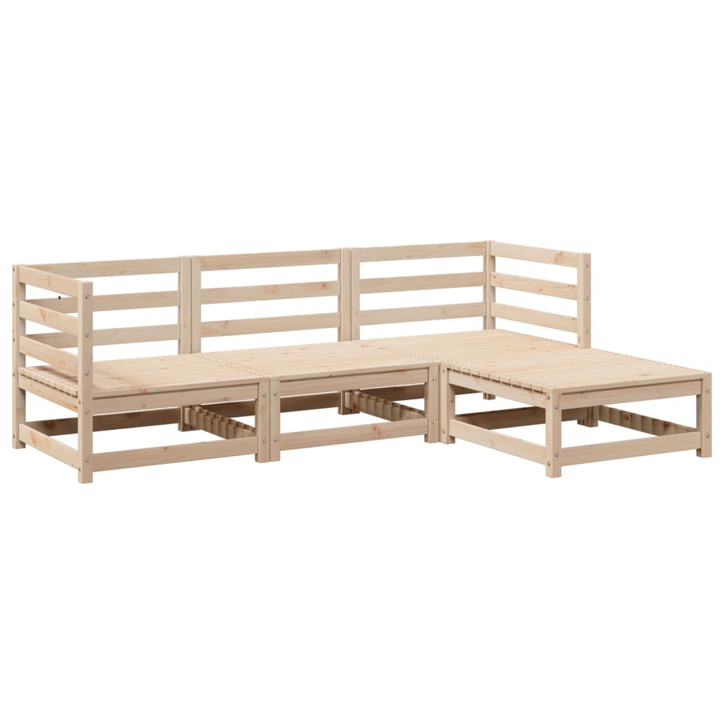 vidaXL 4-tlg. Garten-Sofagarnitur Massivholz Kiefer