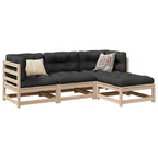 vidaXL 4-tlg. Garten-Sofagarnitur Massivholz Kiefer