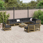 vidaXL 11-tlg. Garten-Sofagarnitur Kiefernholz Imprägniert