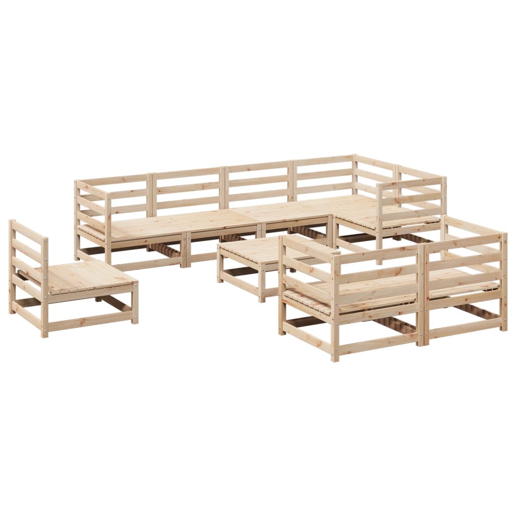 vidaXL 9-tlg. Garten-Sofagarnitur Massivholz Kiefer