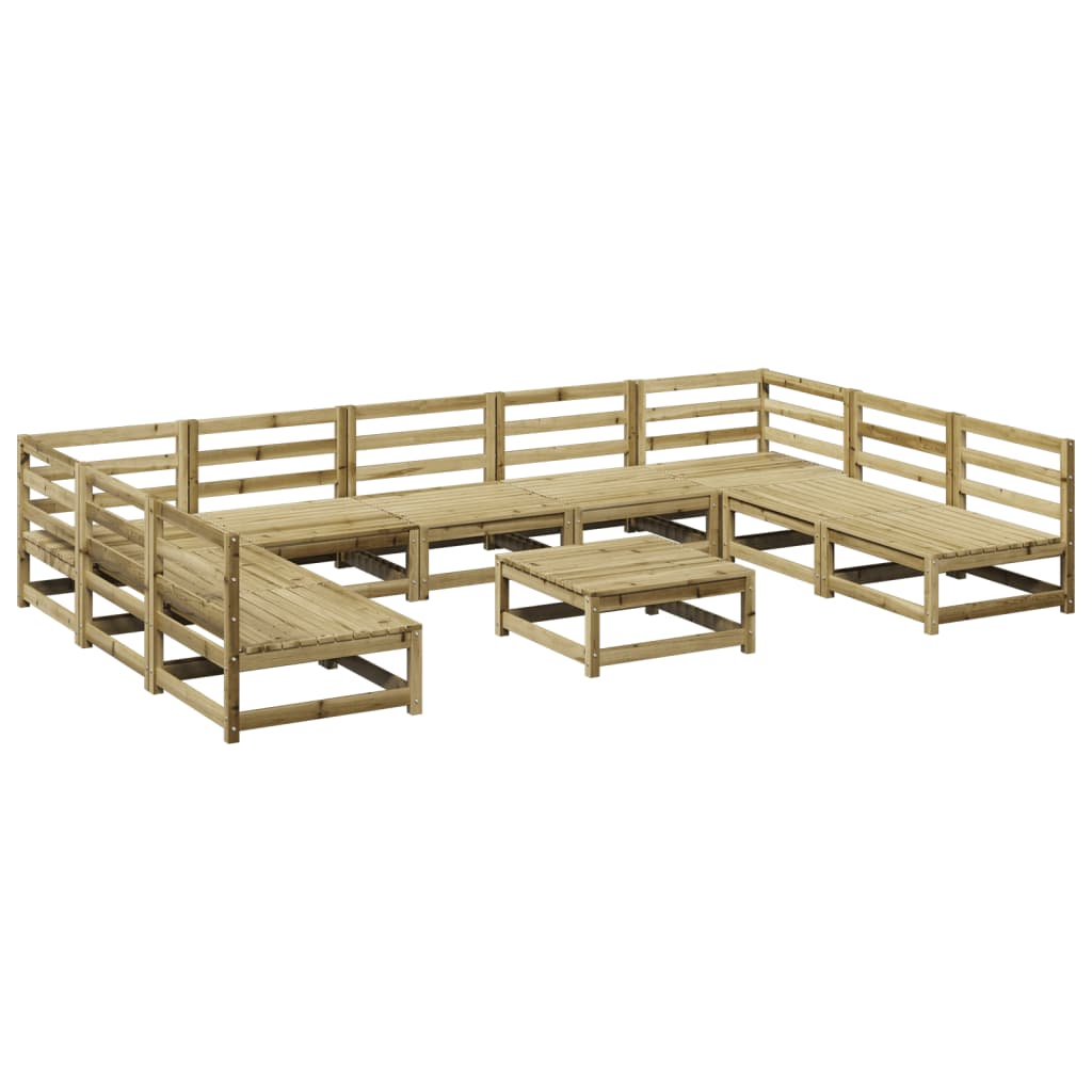 vidaXL 10-tlg. Garten-Sofagarnitur Kiefernholz Imprägniert