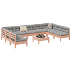 vidaXL 10-tlg. Garten-Sofagarnitur mit Kissen Massivholz Douglasie