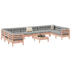 vidaXL 11-tlg. Garten-Sofagarnitur mit Kissen Massivholz Douglasie
